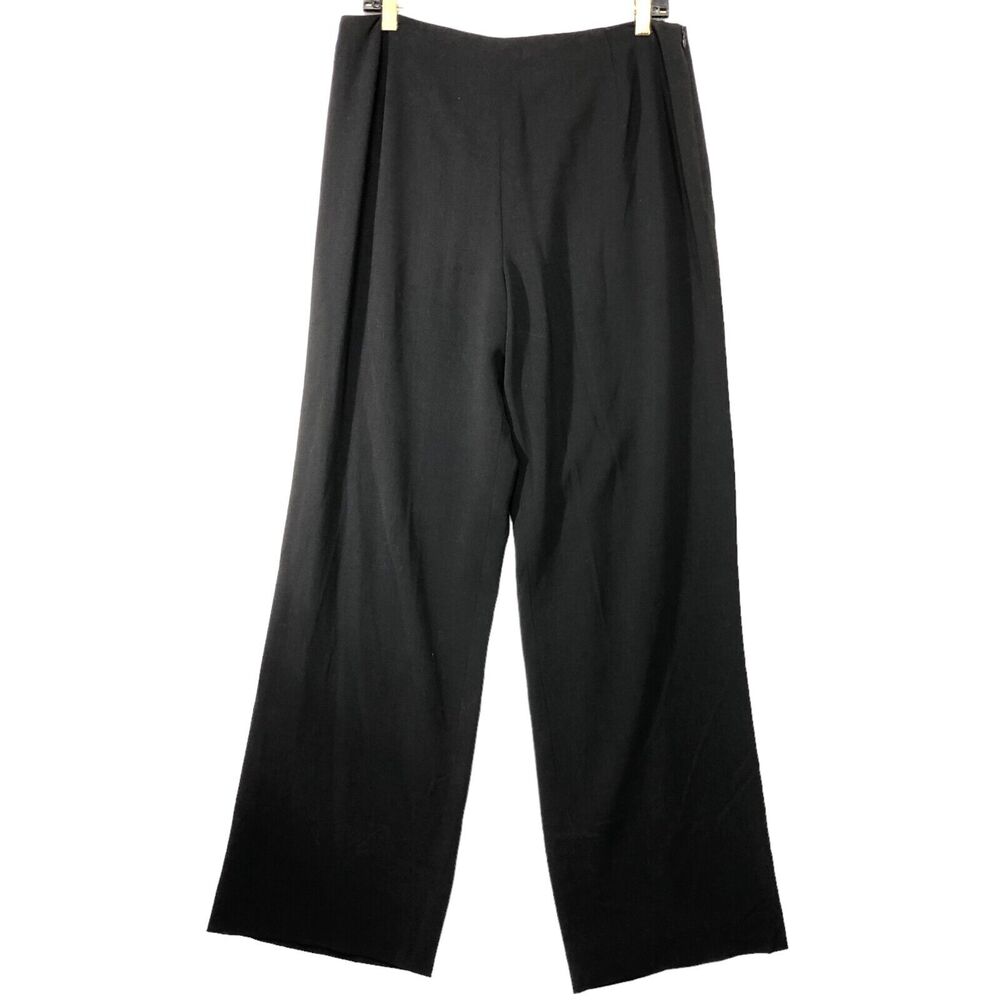 Carlisle Womens Size 12 Dress Pants Black Wool Stretch Side Zip Fully Lined Work